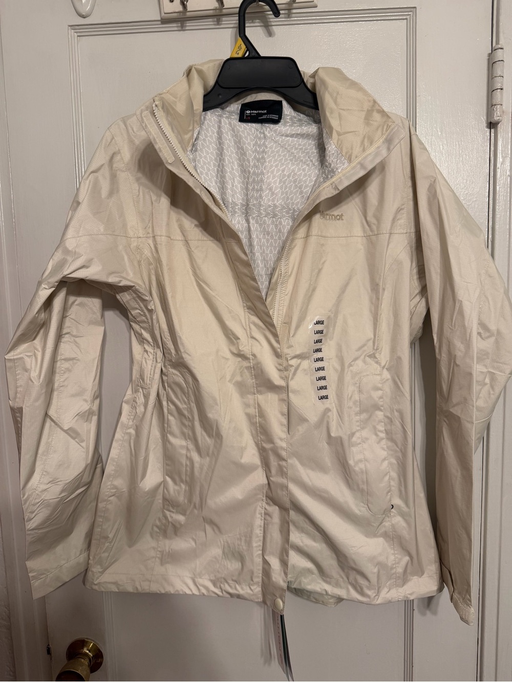 Marmot Women's Packable Light Cream Rain Jacket